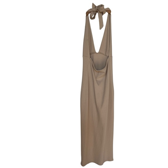 REVOLVE Lovers and Friends Women's Kearsten Beige Halterneck Midi Dress Size M - Picture 8 of 12